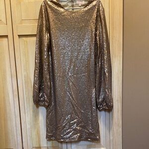 Pink Lily Shimmering Gold Sequin Top